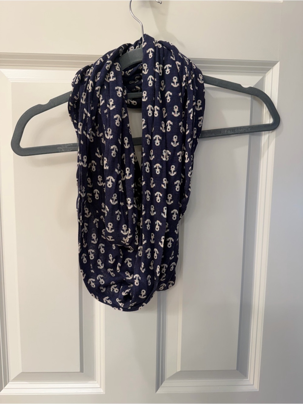 Sperry Navy and White Anchor Infinity Scarf
